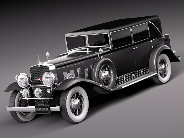 Cadillac V16 Sixteen 1930 Fleetwood Imperial 3D-Modell .c4d .max .obj .3ds .fbx .stl .blend 