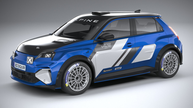 Alpine A290 Rallye 2026 3D मॉडल .c4d .max .obj .3ds .fbx .stl .blend
