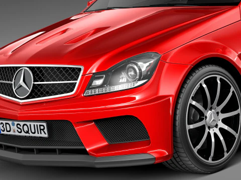 Mercedes-Benz C63 AMG Black 2013 3D Model