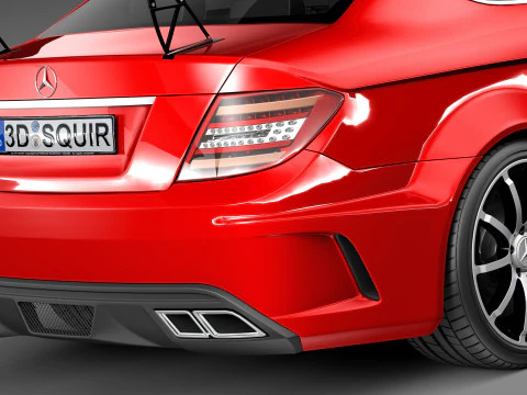 Mercedes-Benz C63 AMG Black 2013 3D Model