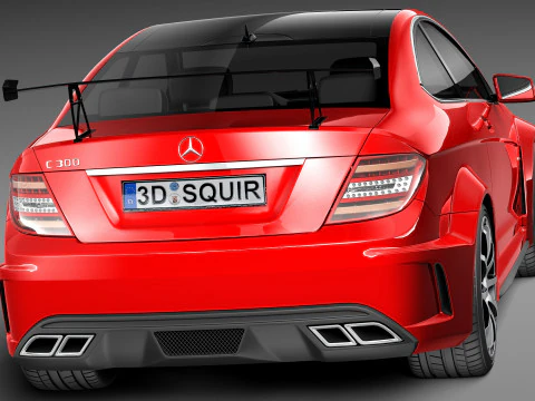 Mercedes-Benz C63 AMG Black 2013 3D Model