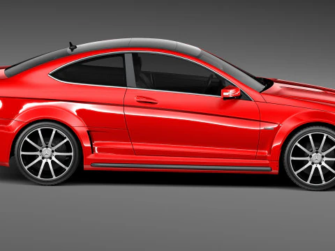 Mercedes-Benz C63 AMG Black 2013 3D Model