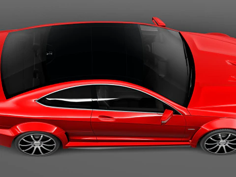 Mercedes-Benz C63 AMG Black 2013 3D Model