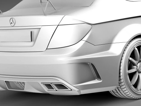 Mercedes-Benz C63 AMG Black 2013 3D Model