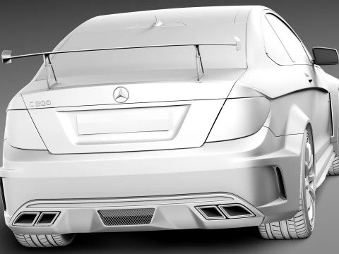 Mercedes-Benz C63 AMG Black 2013 3D Model