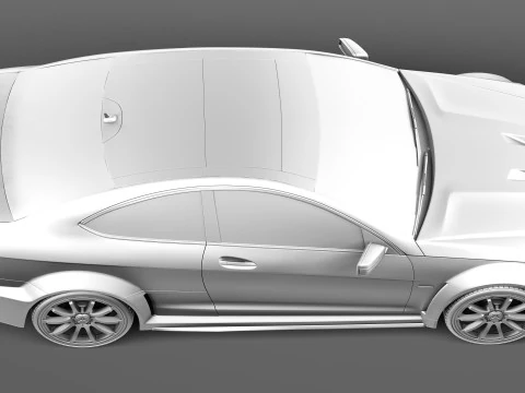 Mercedes-Benz C63 AMG Black 2013 3D Model