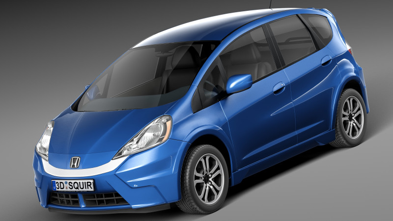 Honda Fit EV 2013 3D 模型 .c4d .max .obj .3ds .fbx .stl .blend 