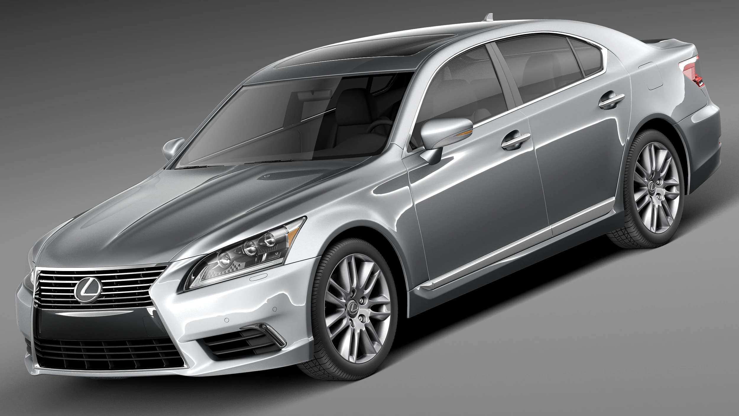 Lexus LS 460 2013 3D Model .c4d .max .obj .3ds .fbx .stl .blend 