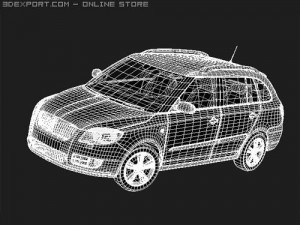 Skoda Fabia Combi 2008 midpoly Modelo 3D
