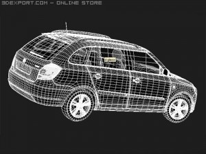 Skoda Fabia Combi 2008 midpoly Modelo 3D
