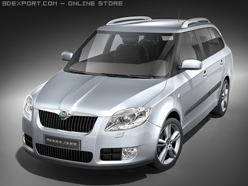 Skoda Fabia Combi 2008 Model 3D .c4d .max .obj .3ds .fbx .stl .blend 