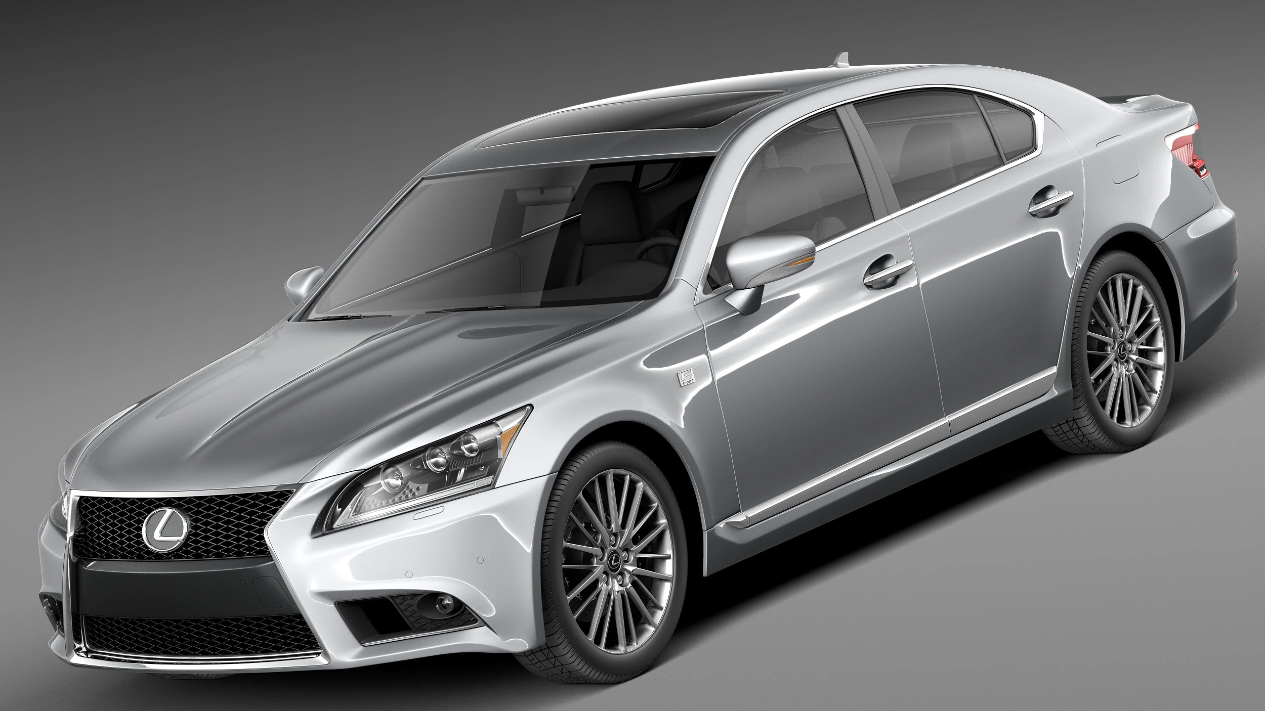 Lexus LS 460 F Sport 2013 3D Model .c4d .max .obj .3ds .fbx .stl .blend