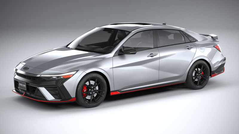 Hyundai Elantra N 2024 Model 3D .c4d .max .obj .3ds .fbx .stl .blend