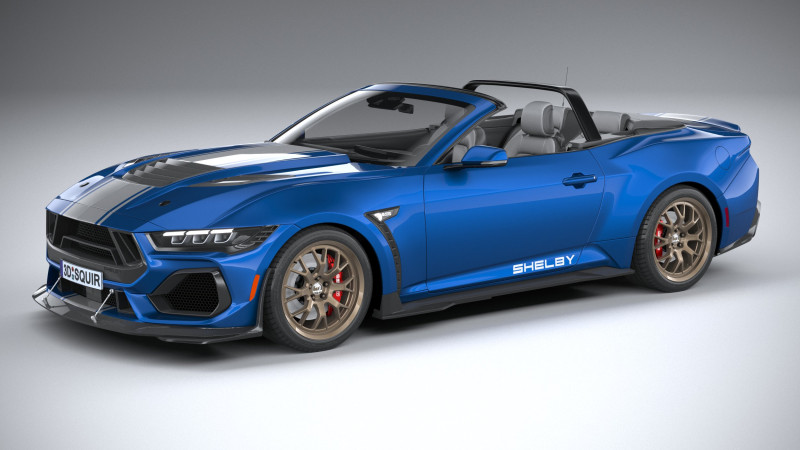 Shelby S650 Super Snake Convertible 2026 3D Model .c4d .max .obj .3ds .fbx .stl .blend