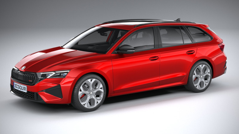 Skoda Octavia Combi RS Interior 2025 Model 3D .c4d .max .obj .3ds .fbx .stl .blend