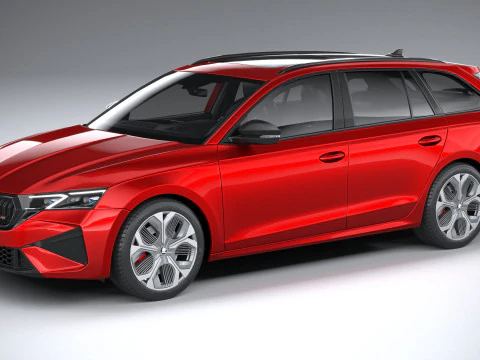 Interni Skoda Octavia Combi RS 2025 Modello 3D