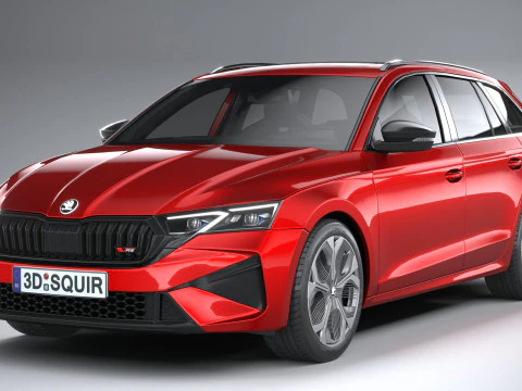 Interni Skoda Octavia Combi RS 2025 Modello 3D