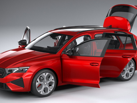 Skoda Octavia Combi RS Interior 2025 Model 3D