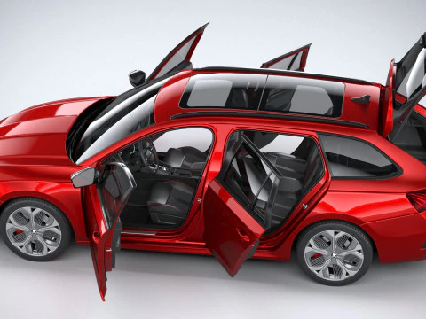 Interni Skoda Octavia Combi RS 2025 Modello 3D
