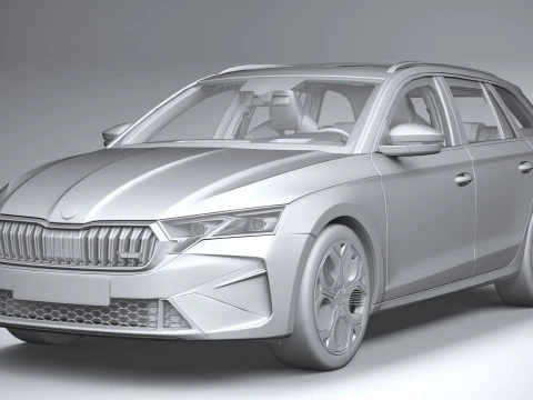 Interni Skoda Octavia Combi RS 2025 Modello 3D