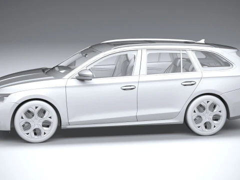 Interni Skoda Octavia Combi RS 2025 Modello 3D