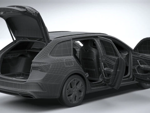 Interni Skoda Octavia Combi RS 2025 Modello 3D