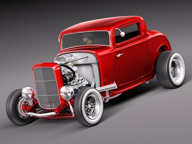 Model B 1932 Deuce Coupe 3D Model .c4d .max .obj .3ds .fbx .stl .blend 