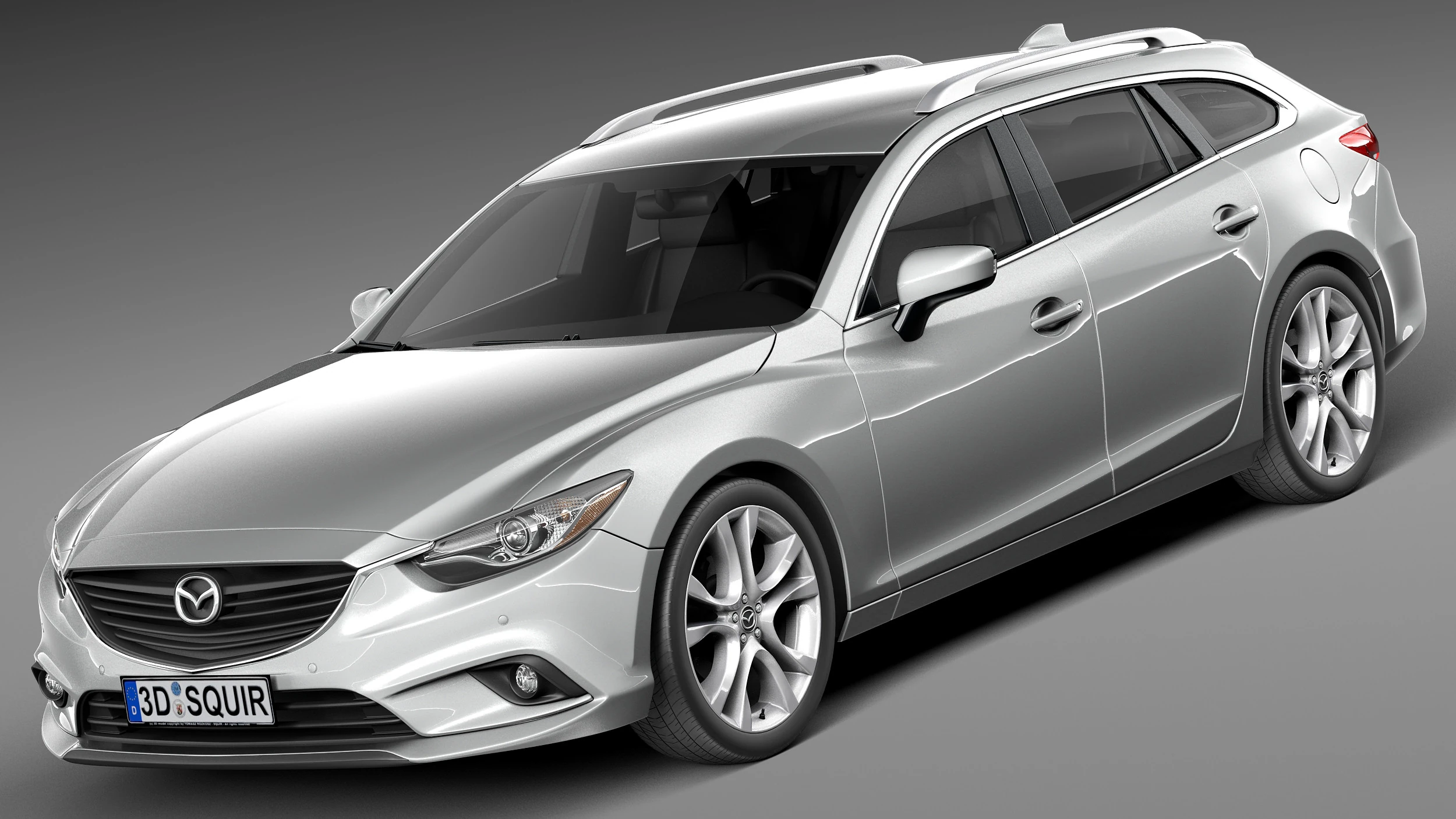 Mazda 6 Wagon 2013 3D Model .c4d .max .obj .3ds .fbx .stl .blend