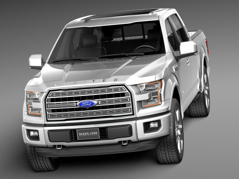 F-150 Crew Cab Limited 2016 Modello 3D