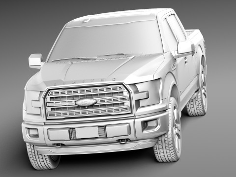 F-150 Crew Cab Limited 2016 Modello 3D