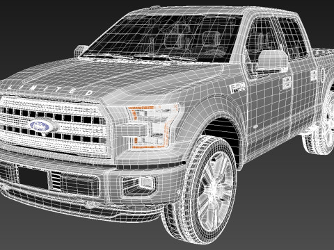 F-150 Crew Cab Limited 2016 Modello 3D