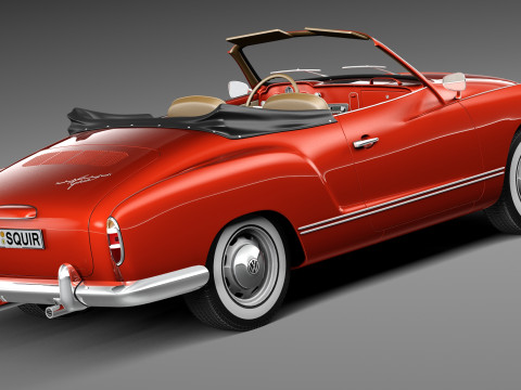Volkswagen Karmann Ghia Cabrio 1955-1974 3D Модель