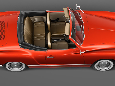 Volkswagen Karmann Ghia Cabrio 1955-1974 3D Модель