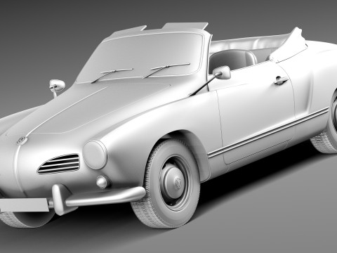 Volkswagen Karmann Ghia Cabrio 1955-1974 3D Модель