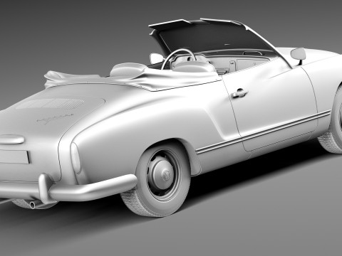 Volkswagen Karmann Ghia Cabrio 1955-1974 3D Модель