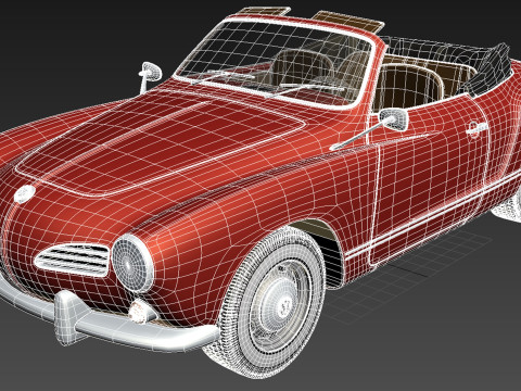 Volkswagen Karmann Ghia Cabrio 1955-1974 3D Модель