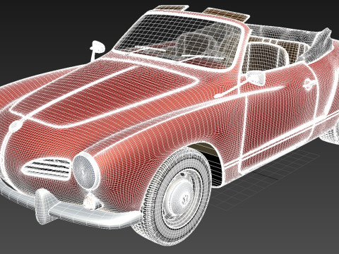 Volkswagen Karmann Ghia Cabrio 1955-1974 3D Модель