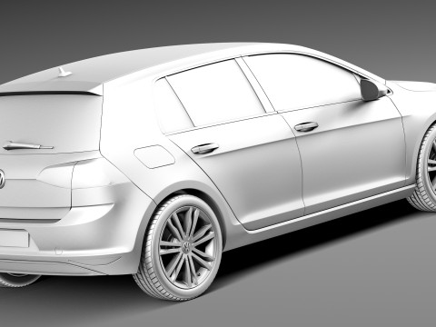 Volkswagen Golf VII 5-door 2013 3D Модель