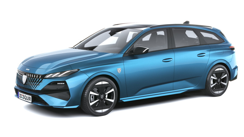 Peugeot 308 SW 2026 3D Model .c4d .max .obj .3ds .fbx .stl .blend