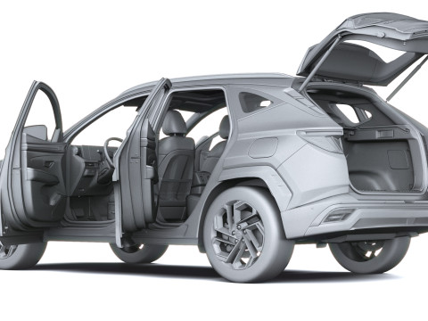Hyundai Tucson 2025 with Interior 3D Model