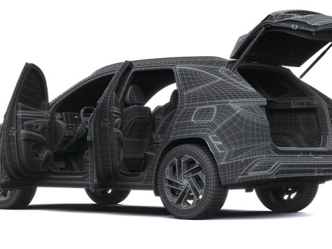 Hyundai Tucson 2025 with Interior 3D Model