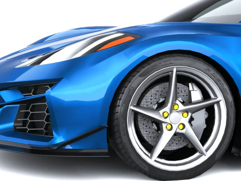 Chevrolet Corvette E-ray 2026 lowpoly Modello 3D