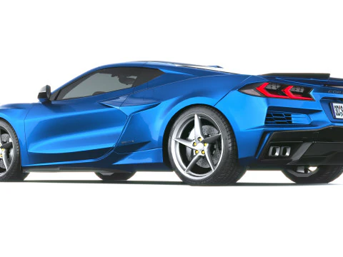 Chevrolet Corvette E-ray 2026 lowpoly Modello 3D