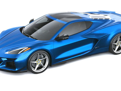 Chevrolet Corvette E-ray 2026 lowpoly Modello 3D