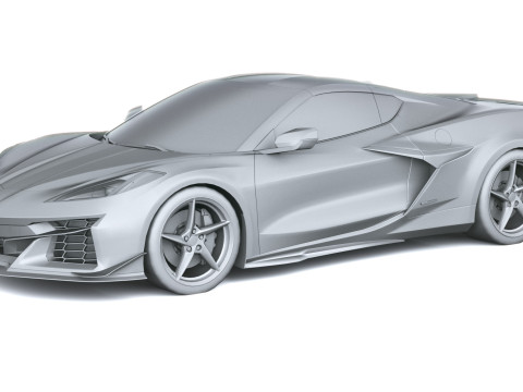 Chevrolet Corvette E-ray 2026 Lowpoly 3D Modell