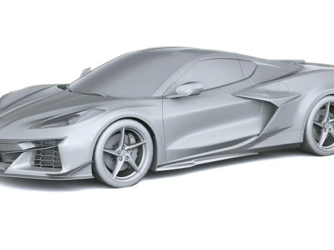 Chevrolet Corvette E-ray 2026 lowpoly Modello 3D