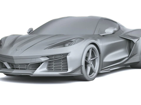 Chevrolet Corvette E-ray 2026 lowpoly Modello 3D