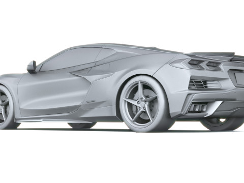 Chevrolet Corvette E-ray 2026 Lowpoly 3D Modell