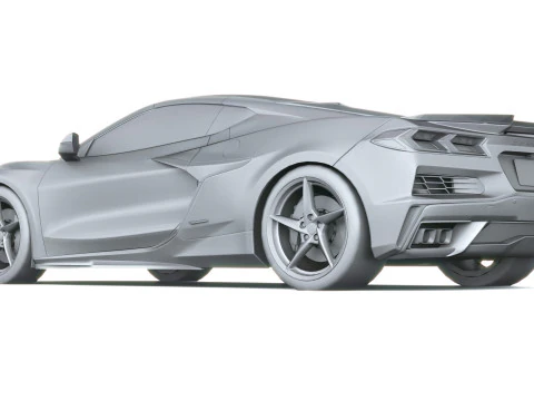 Chevrolet Corvette E-ray 2026 lowpoly Modello 3D