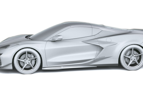 Chevrolet Corvette E-ray 2026 Lowpoly 3D Modell